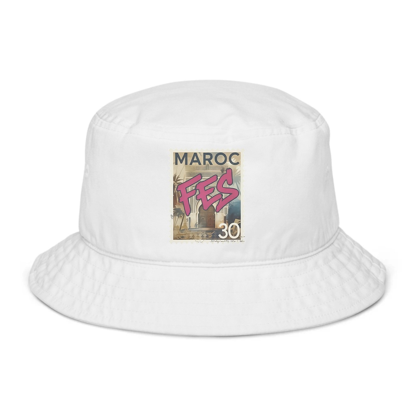 Vintage “Fès – Maroc” Decorative Bucket Hat – Image 2