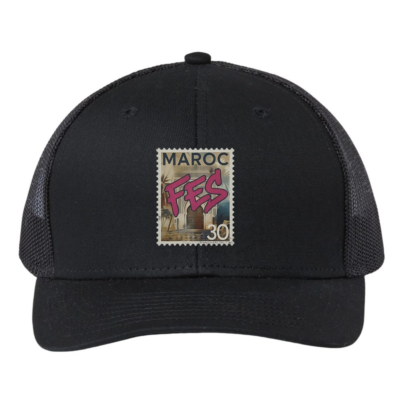 Vintage “Fès – Maroc” Decorative Retro Trucker Cap