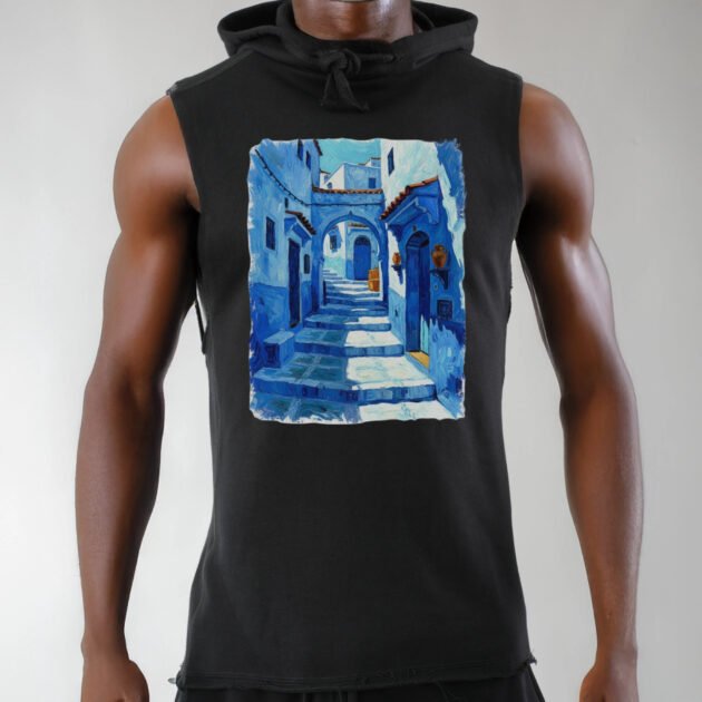 Black Hooded Gym Tank