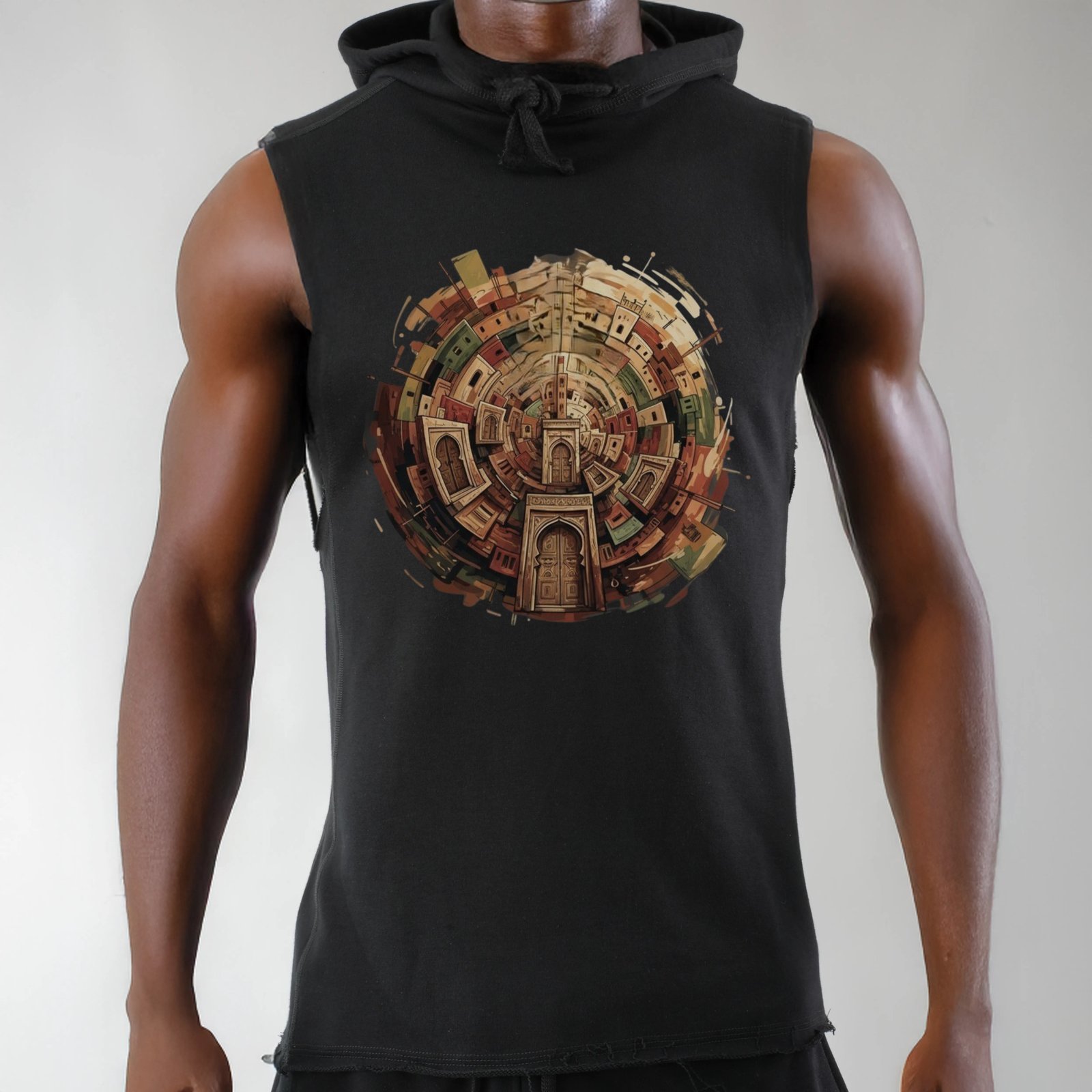 Black Hooded Gym Tank